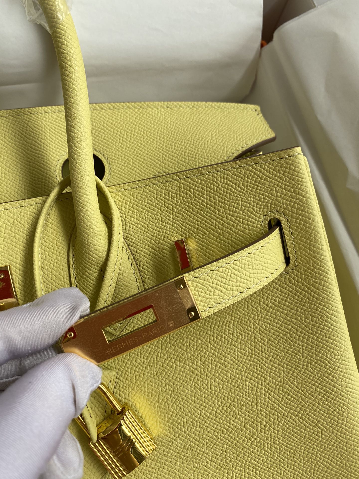 Hermes Birkin 35CM Epsom Leather Handbag Jaune Poussin